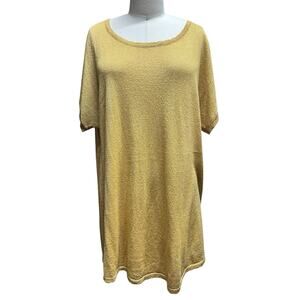 Soft Surroundings Subtle Sparkle Scalloped Edge Sweater Blouse Gold SZ XL